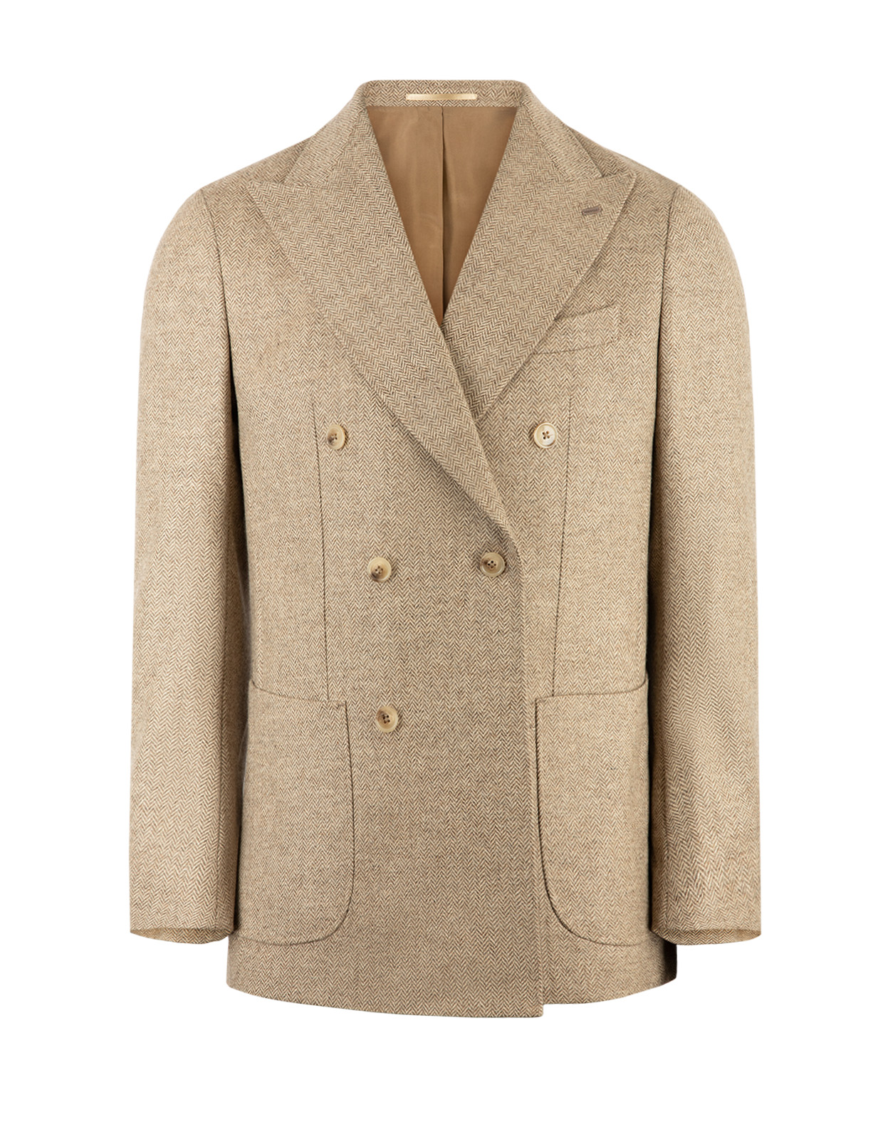 Firenze Blazer Dubbelknäppt Moon Tweed Fiskben Beige