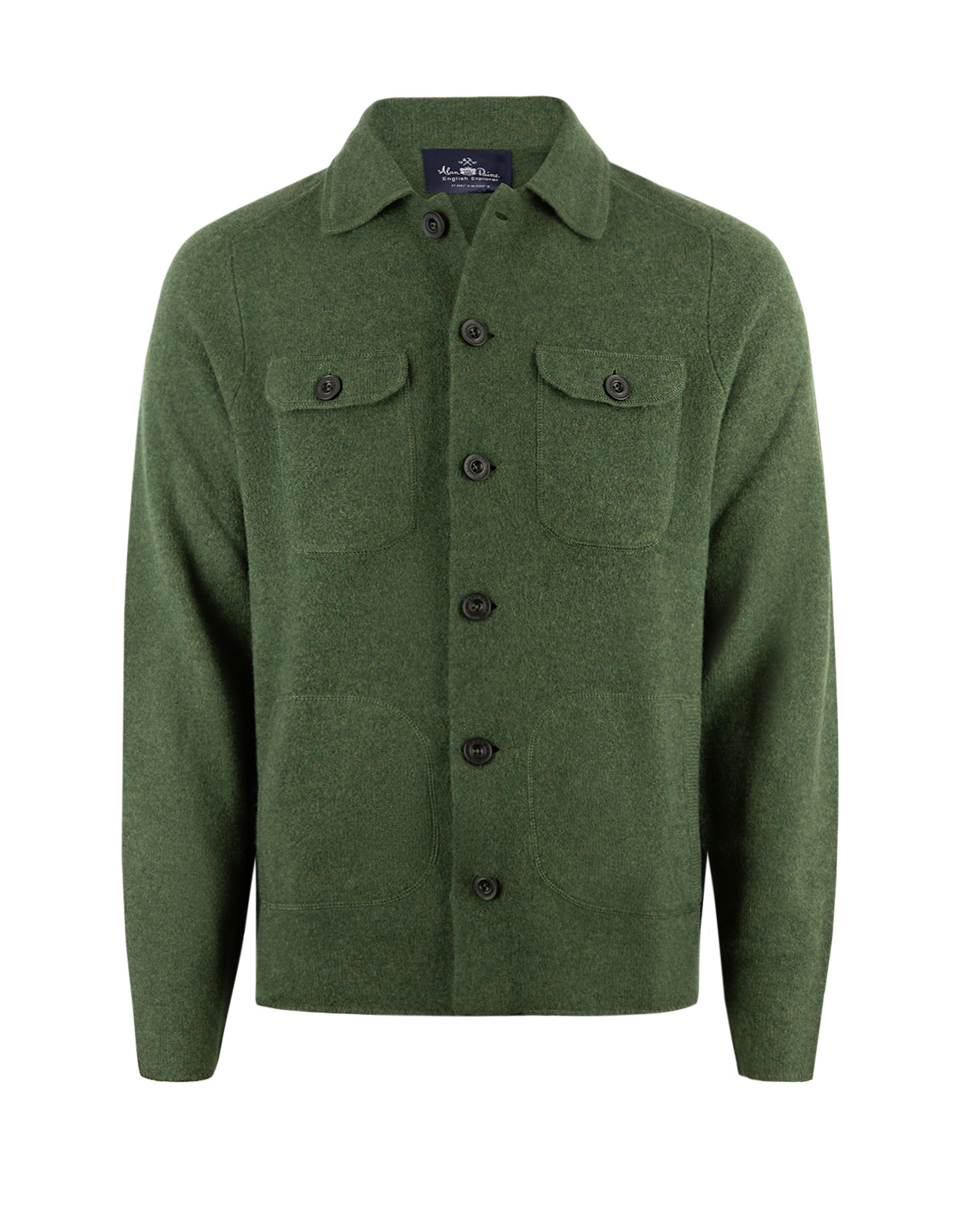 Ferndale Stickad Overshirt Ull Grön