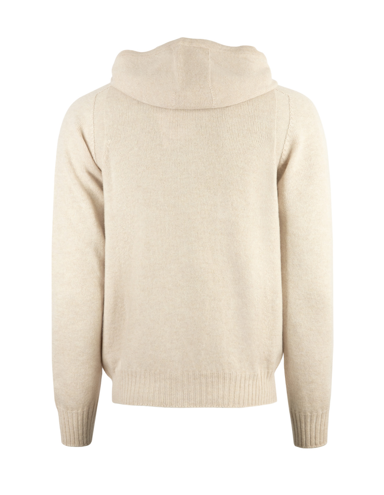 Hoodie Zip Cardigan Ull Ljusbeige