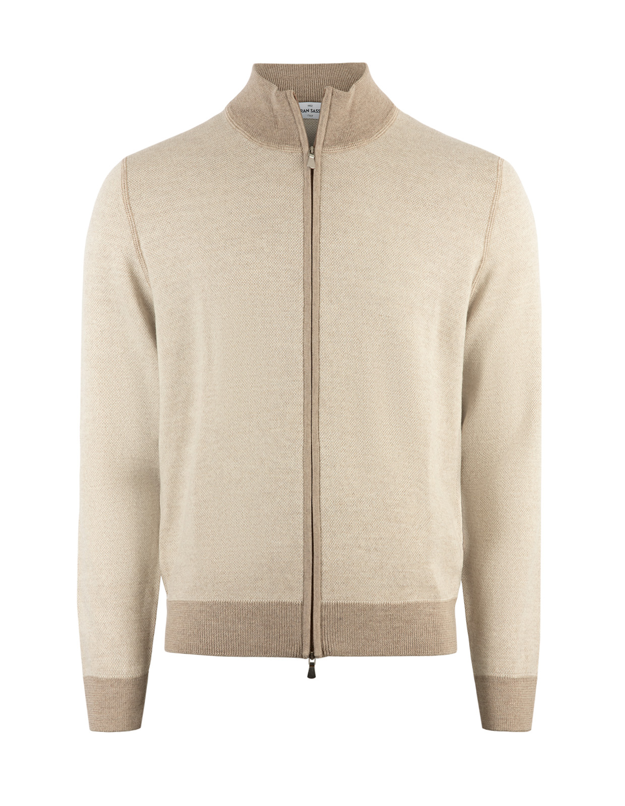 Full Zip Cardigan Ull Ljusbeige