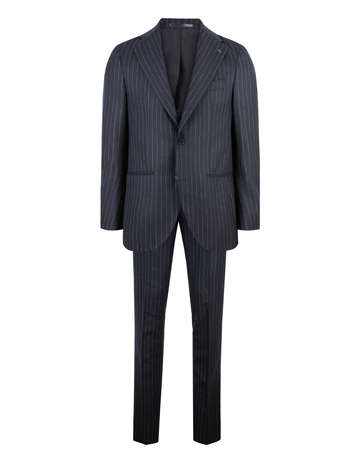 Firenze Kostym Ullflanell Kritstrecksrandig Navy