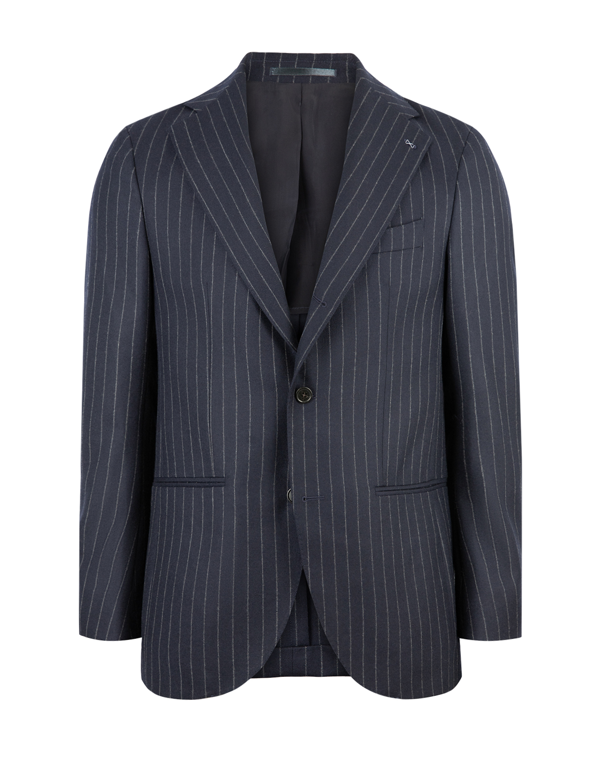 Firenze Kostym Ullflanell Kritstrecksrandig Navy