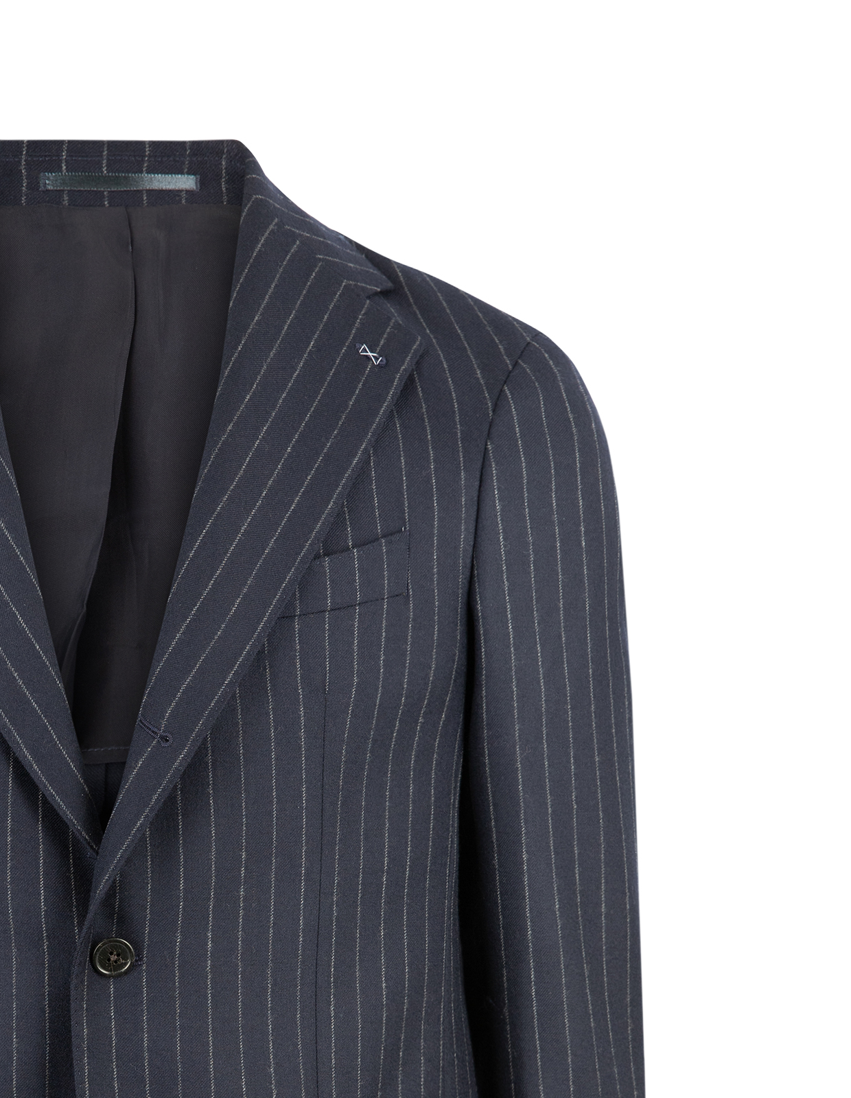 Firenze Kostym Ullflanell Kritstrecksrandig Navy