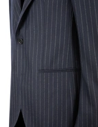 Firenze Kostym Ullflanell Kritstrecksrandig Navy