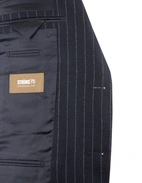 Firenze Kostym Ullflanell Kritstrecksrandig Navy