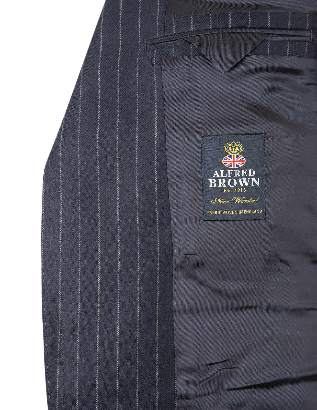 Firenze Kostym Ullflanell Kritstrecksrandig Navy