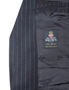 Firenze Kostym Ullflanell Kritstrecksrandig Navy