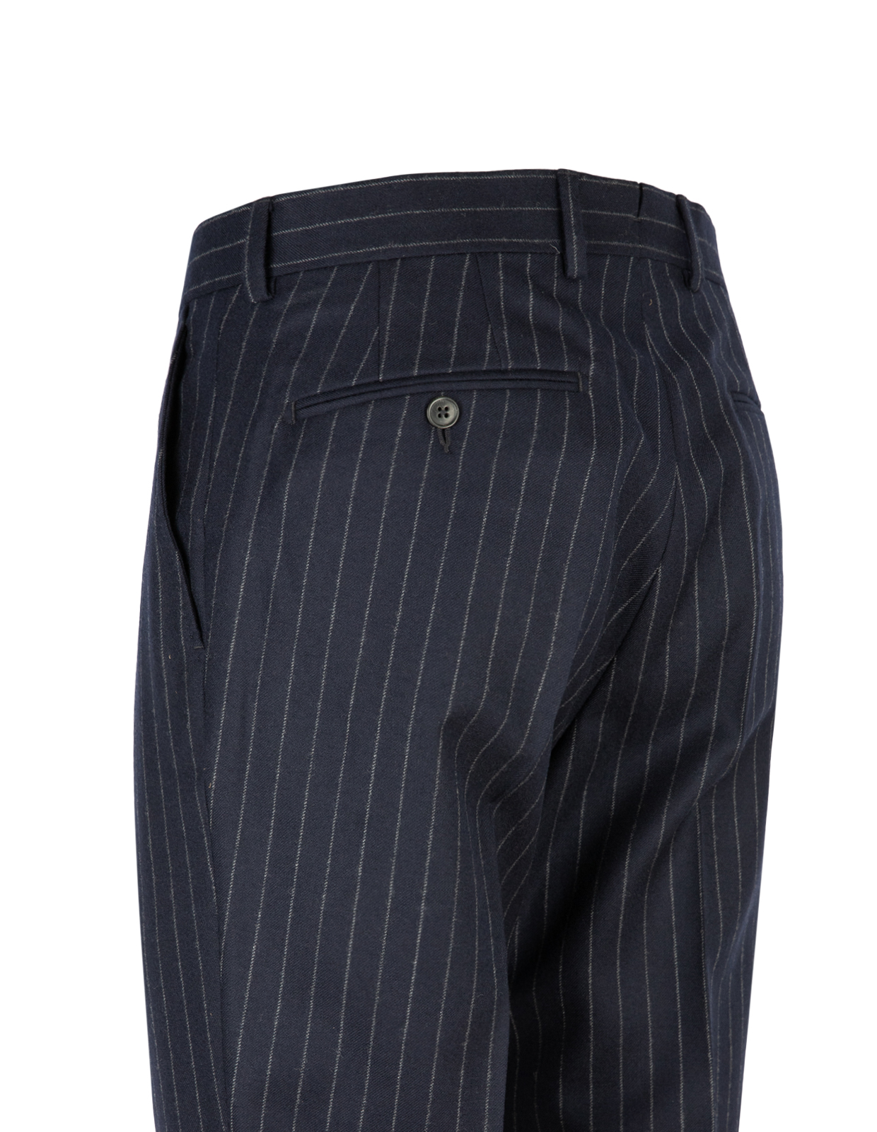 Firenze Kostym Ullflanell Kritstrecksrandig Navy