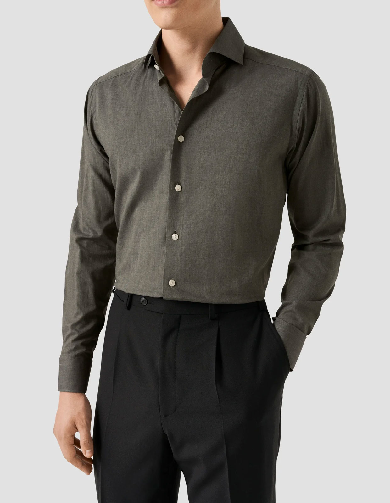 Contemporary Fit Skjorta Bomull Mörkgrön
