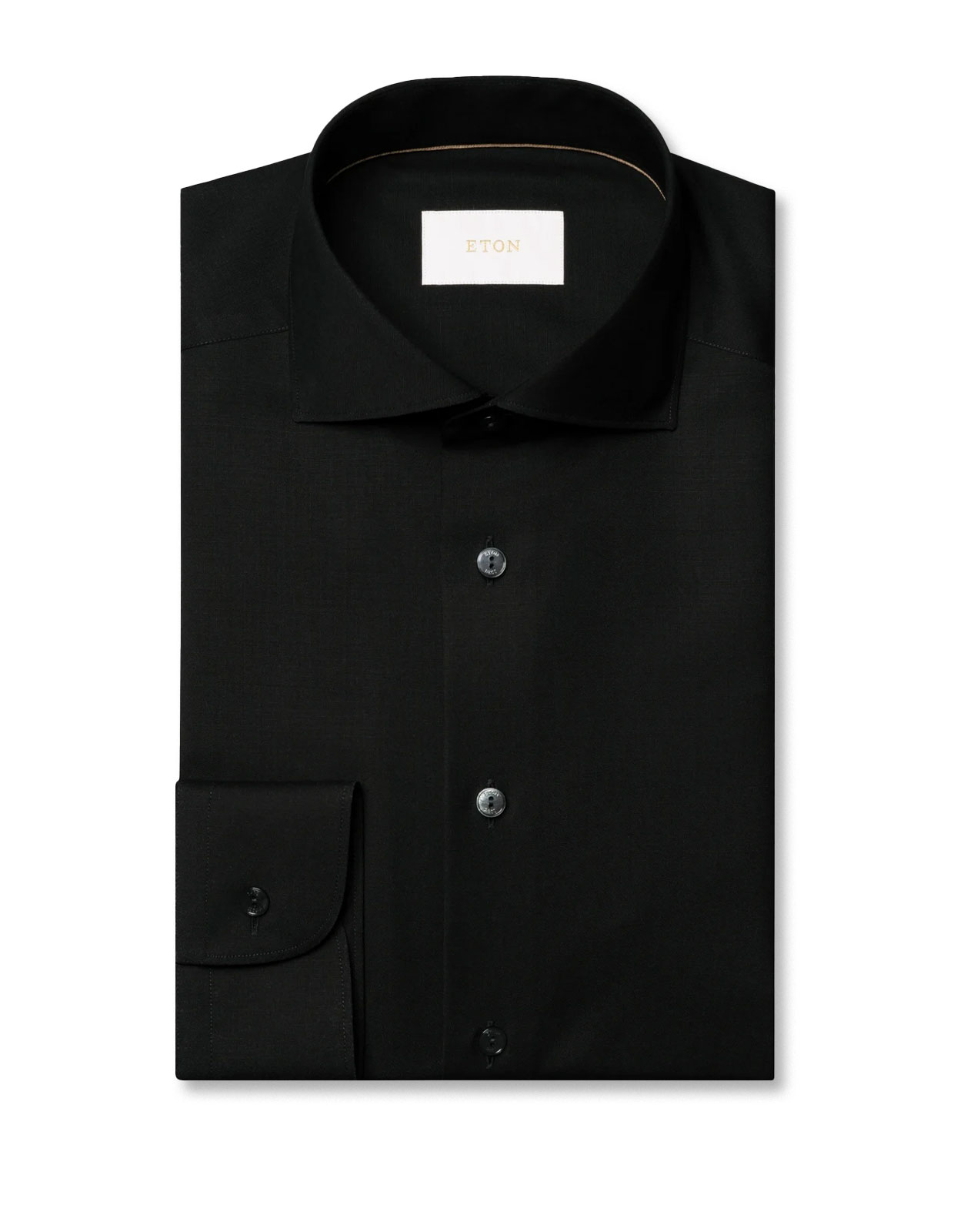 Slim Fit Skjorta Merinoull Svarta 41