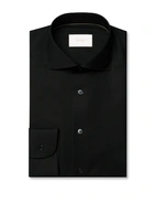 Slim Fit Skjorta Merinoull Svarta 41