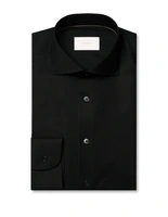 Slim Fit Skjorta Merinoull Svarta 41