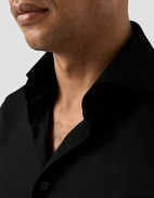 Slim Fit Skjorta Merinoull Svarta 41