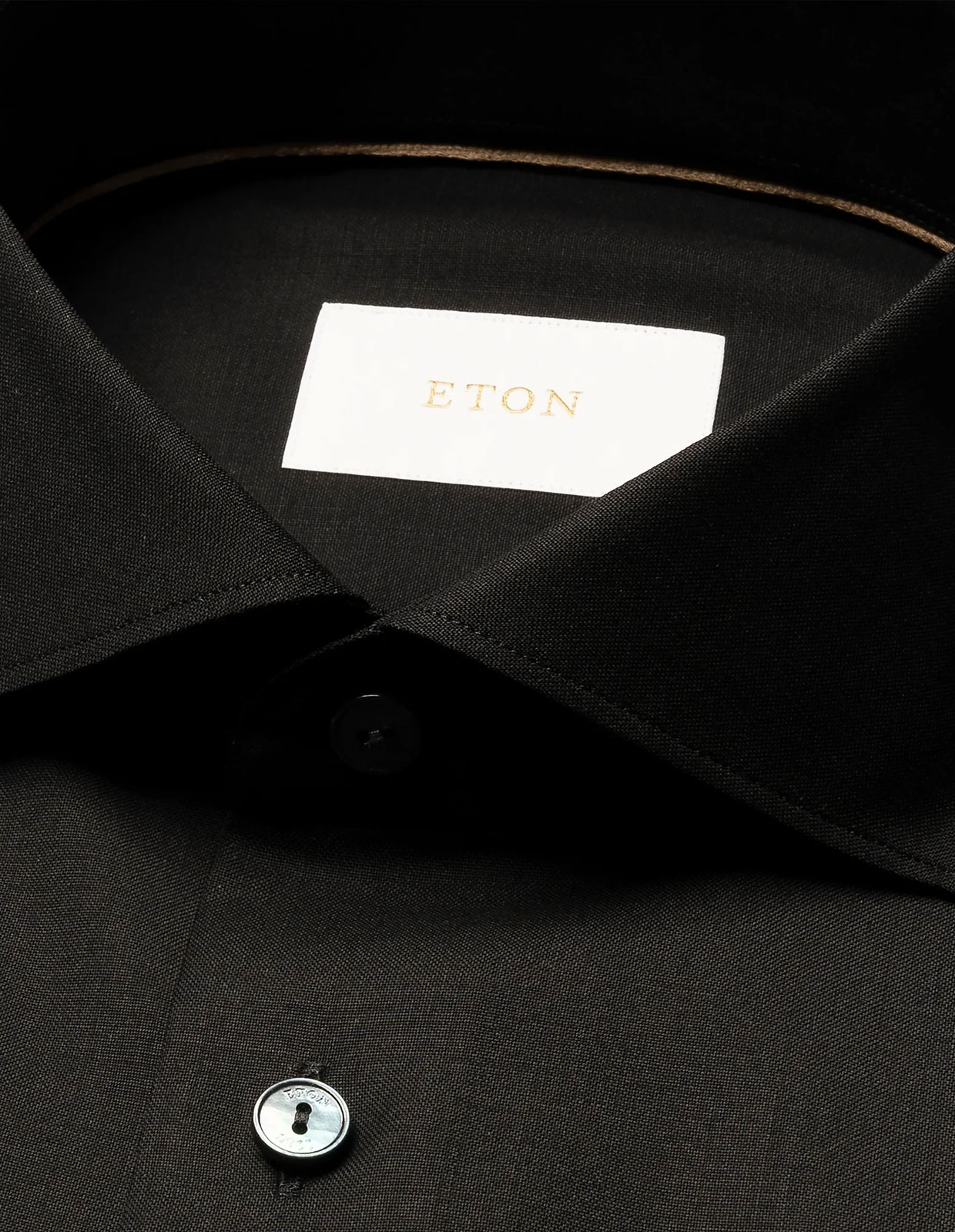 Slim Fit Skjorta Merinoull Svarta 41