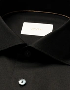 Slim Fit Skjorta Merinoull Svarta 41