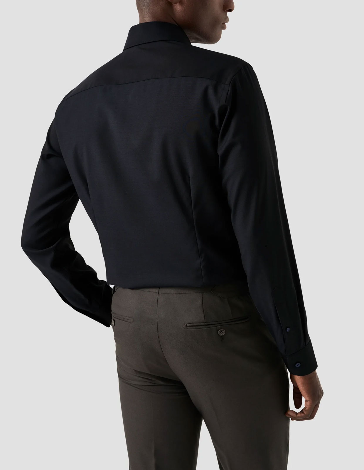 Slim Fit Skjorta Merinoull Marinblå