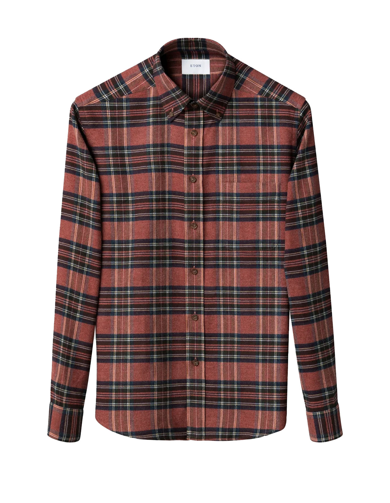 Casual Fit Flanellskjorta Rutig Röd