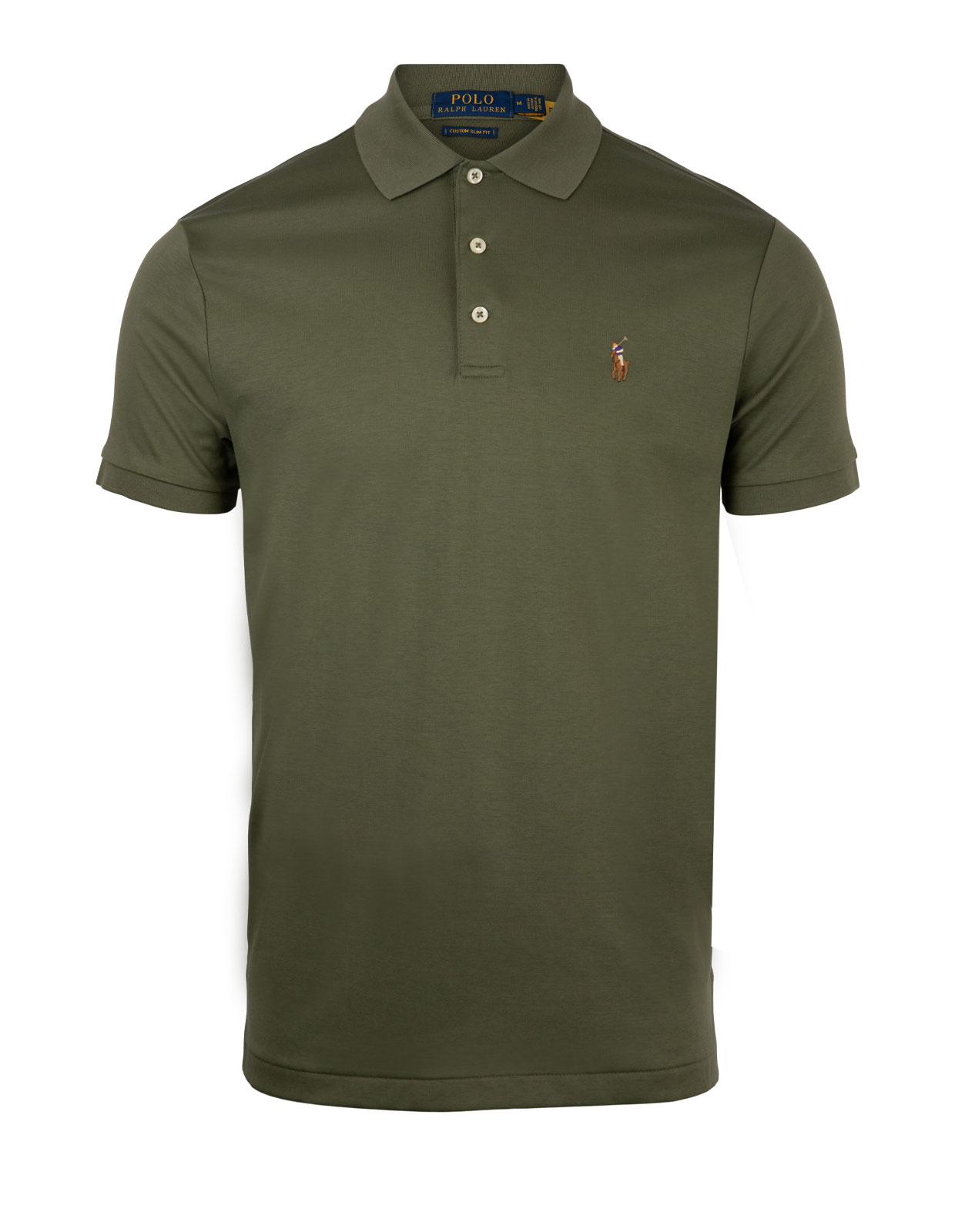Custom Slim Fit Soft Cotton Polo Army Olive Custom Slim Fit Soft Cotton Polo Army Olive