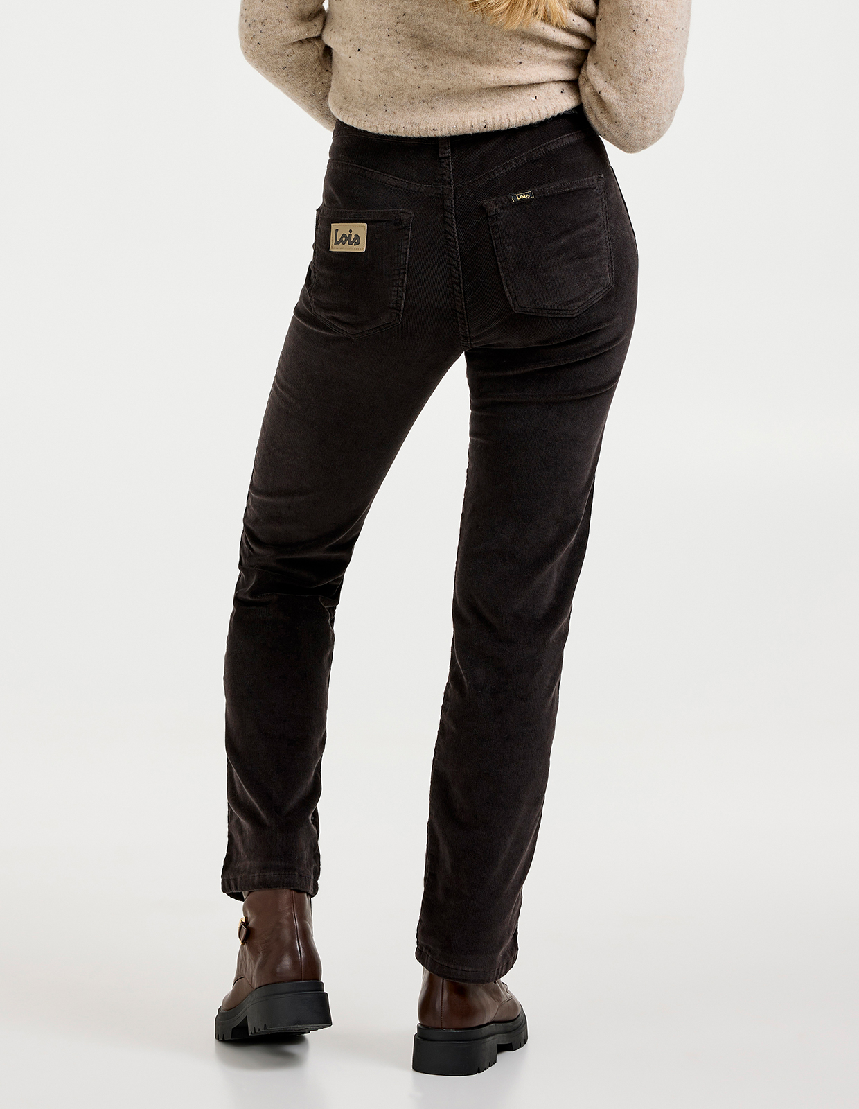 Malena F Byxa Manchester Mörkbrun 27"34