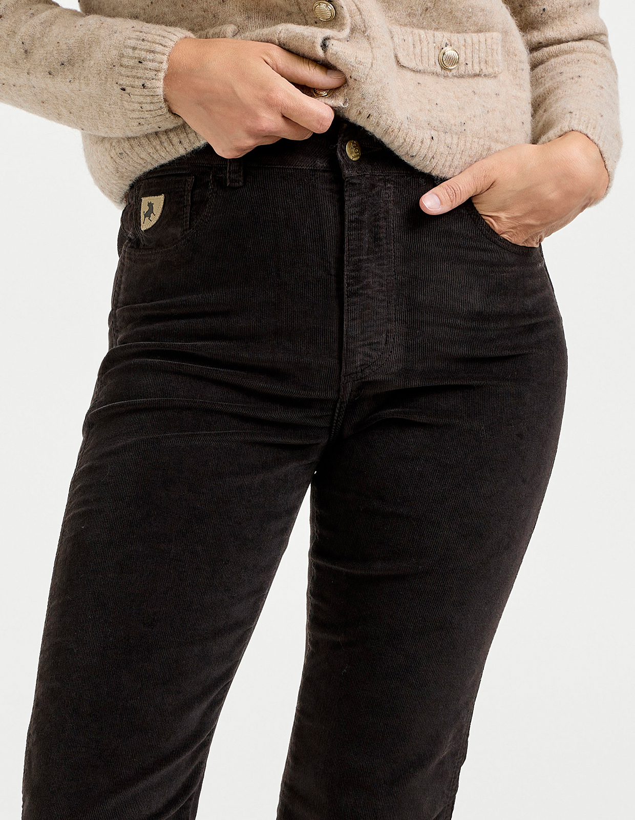 Malena F Byxa Manchester Mörkbrun 27"34