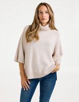 Polo Poncho Tröja Ljusbeige