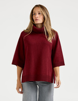 Polo Poncho Tröja Vinröd