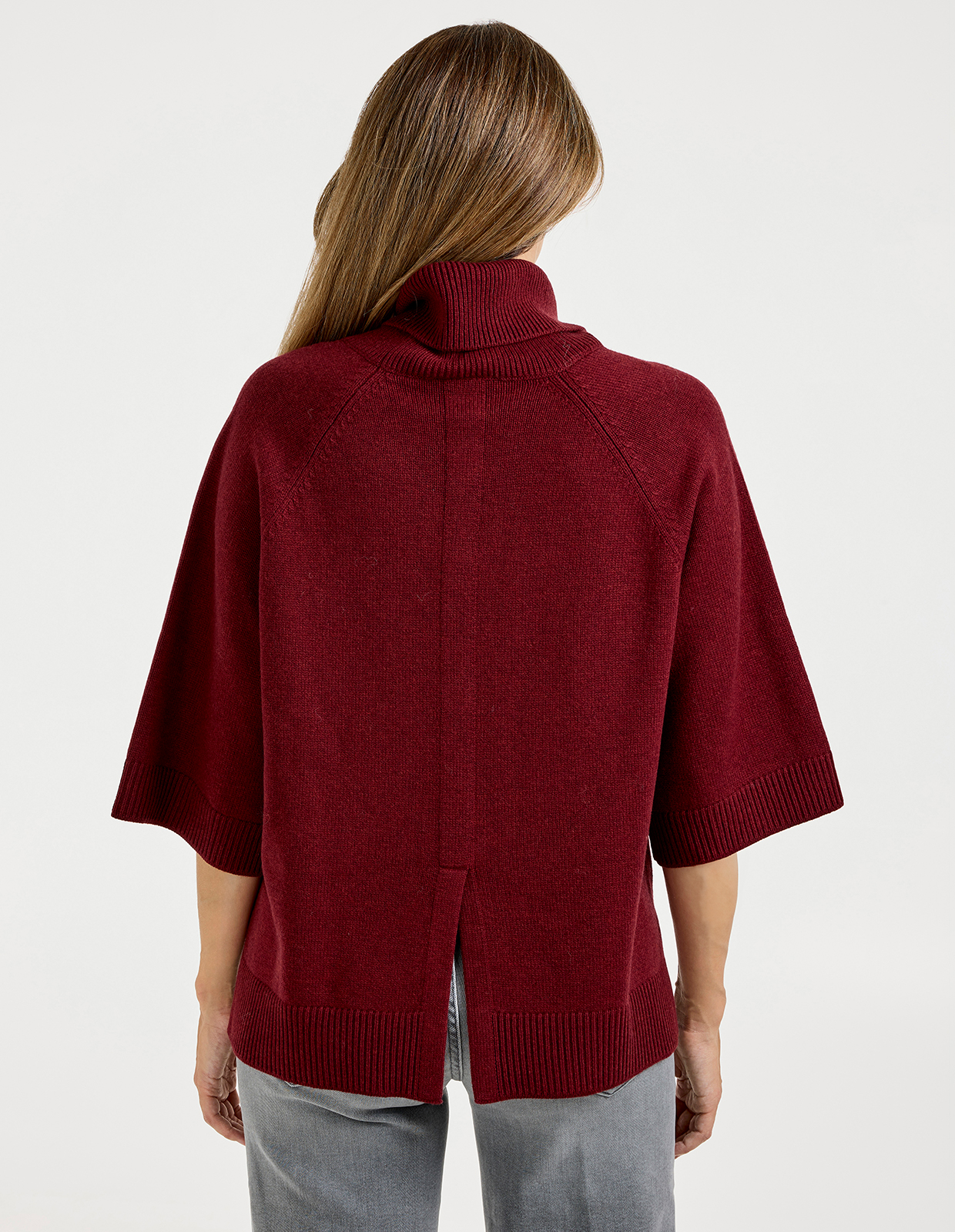 Polo Poncho Tröja Vinröd