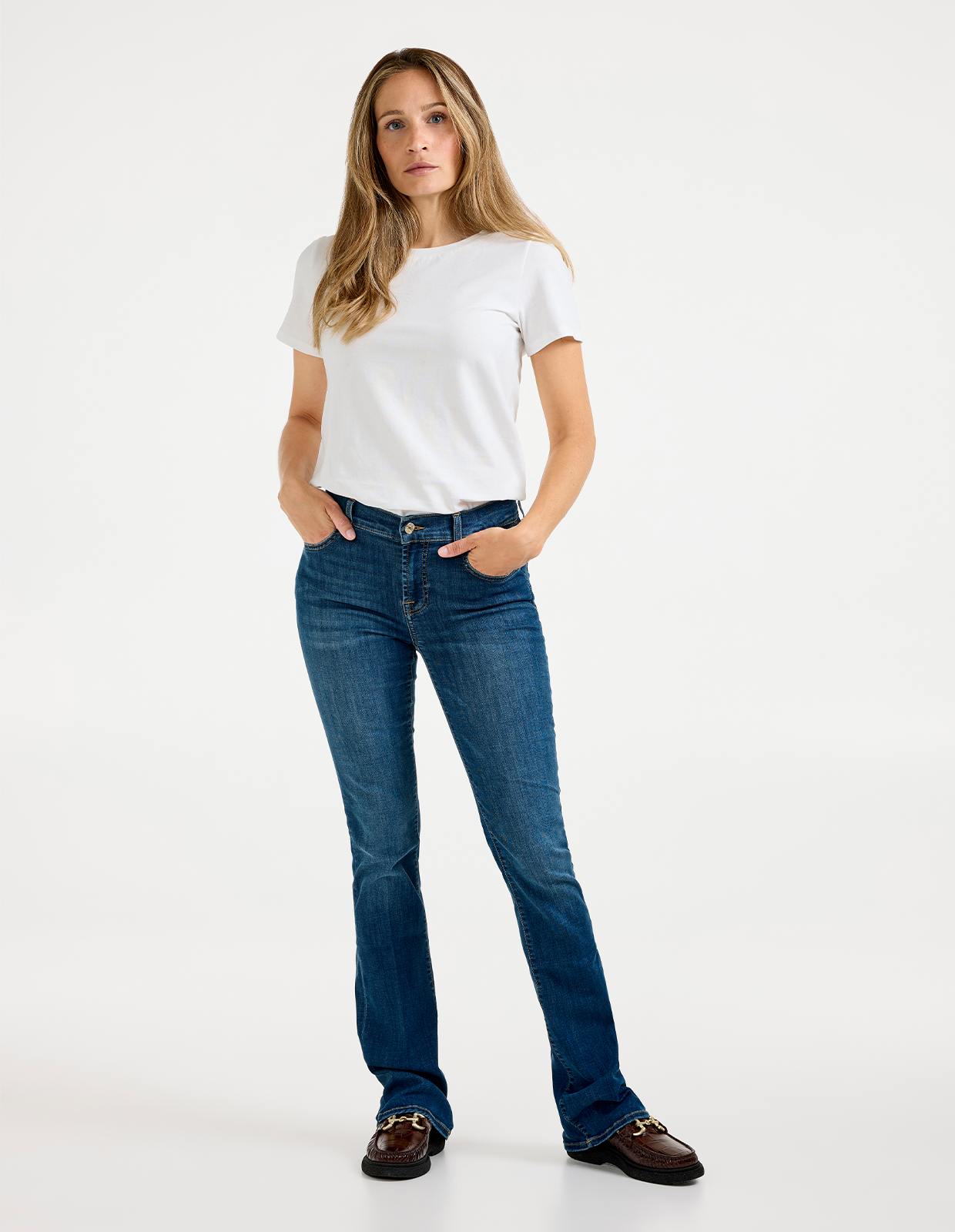 Bootcut Jeans Mellanblå 27"