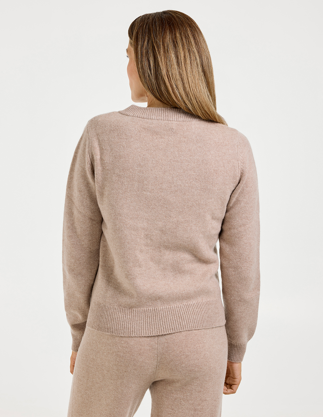 Susanna V-ringad Tröja Cashmere Sand