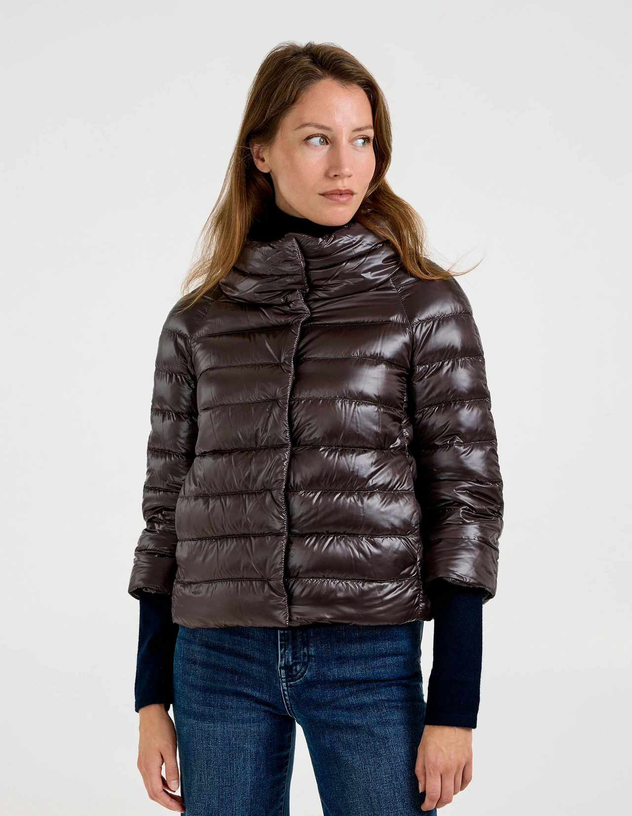 Ultralight Short Down Jacket Mörkbrun 38