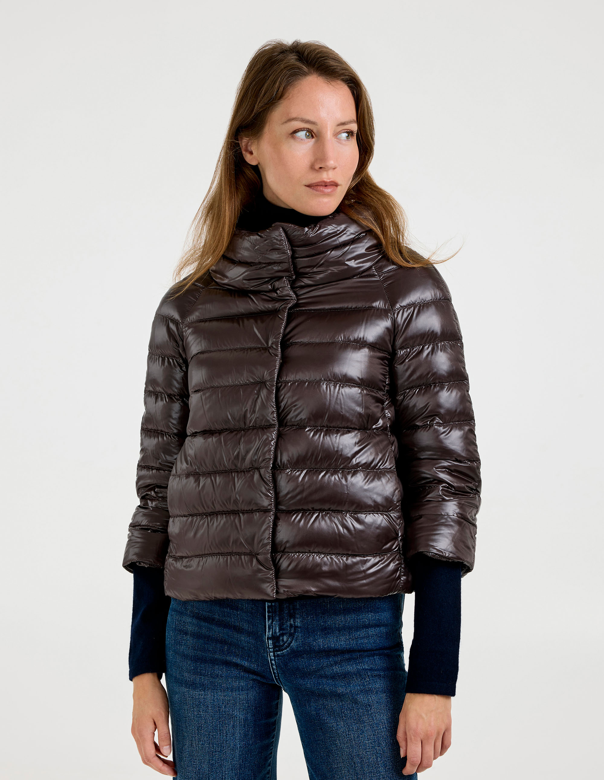 Ultralight Short Down Jacket Mörkbrun