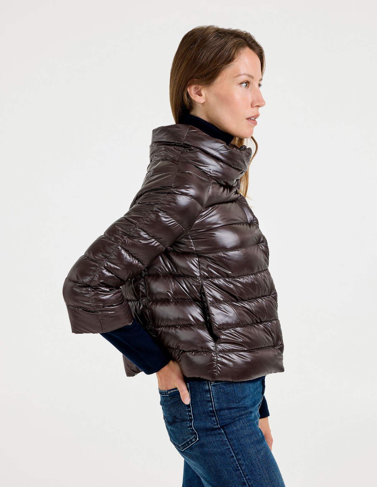 Ultralight Short Down Jacket Mörkbrun 46