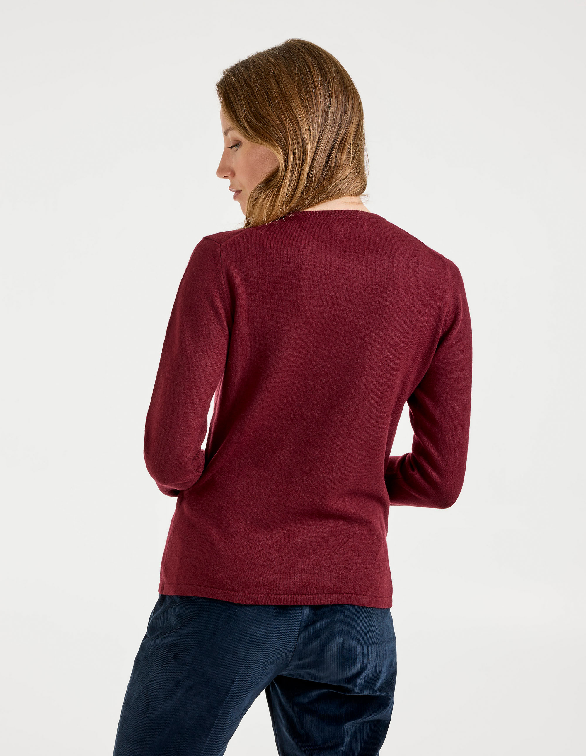 Simone Tröja Cashmere Vinröd