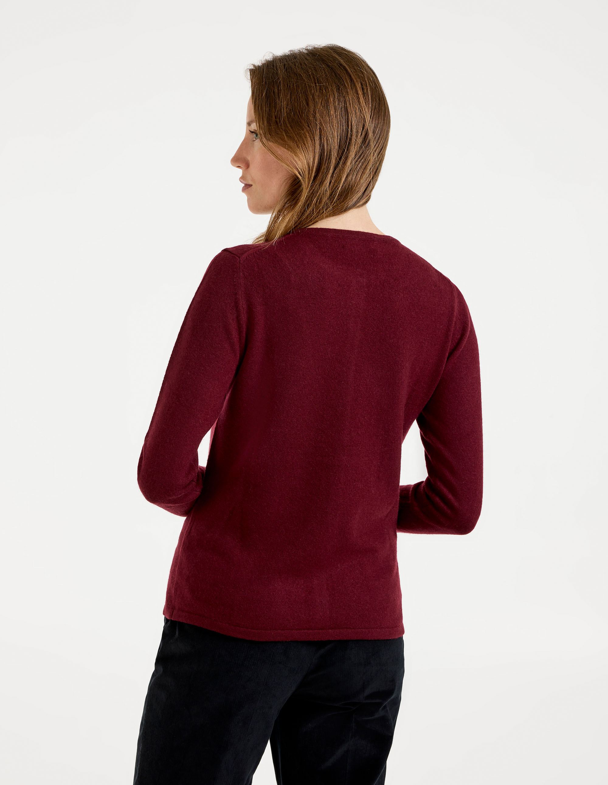 Sandy Cardigan Cashmere Vinröd