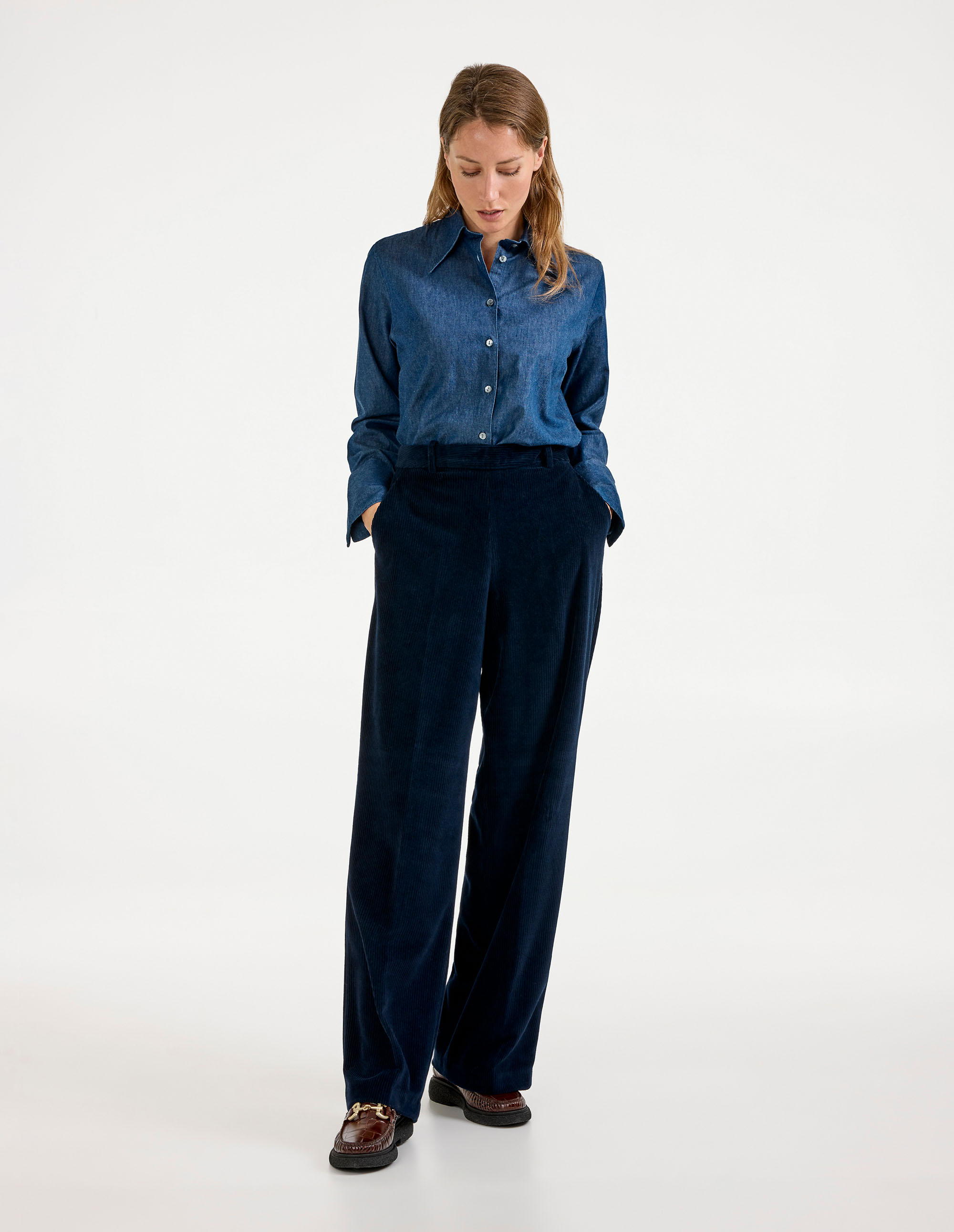 Molly Skjorta Denim Mörkblå