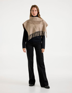 Turtla Poncho Ull Brun Melerad One Size