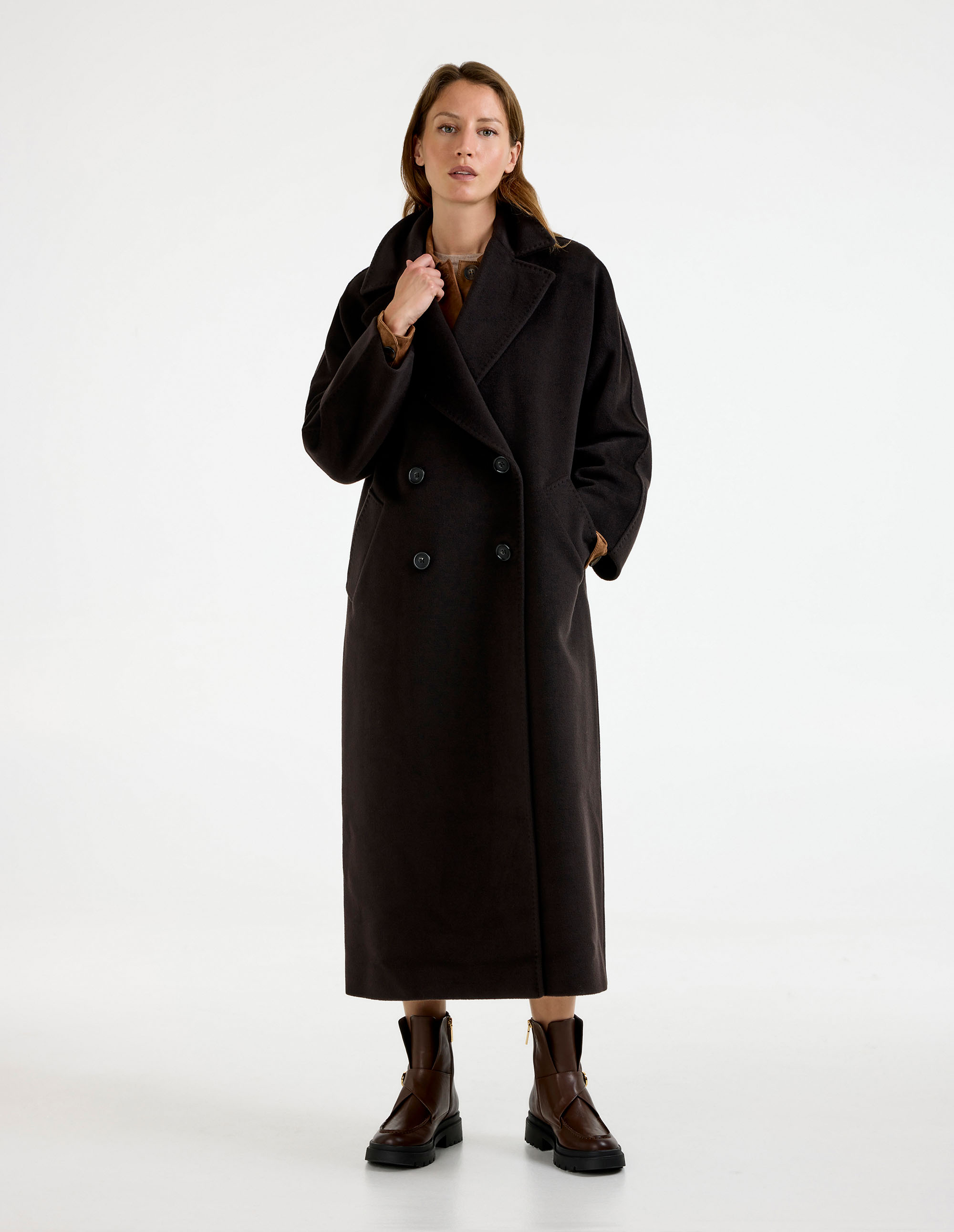 Oversized Kappa Mörkbrun