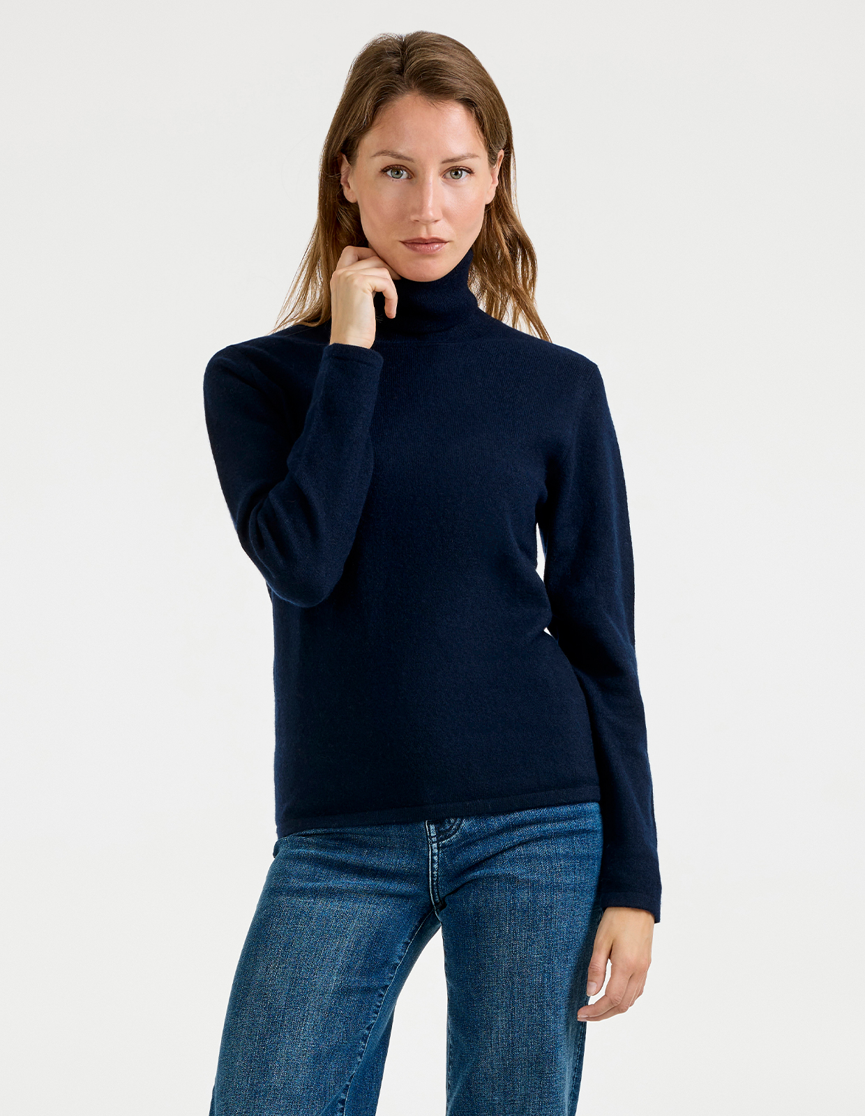 Sabina Polotröja Cashmere Marinblå