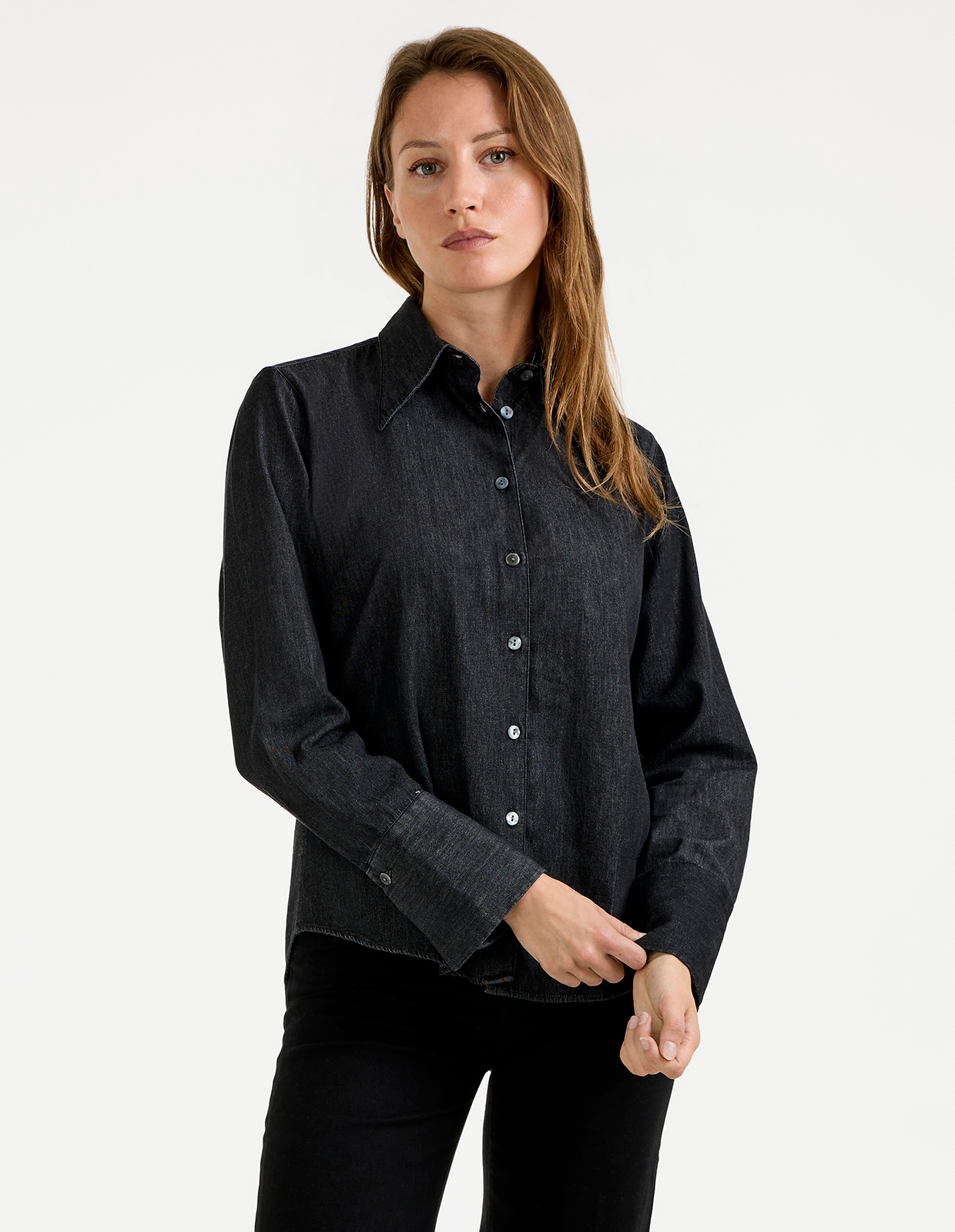 Molly Skjorta Denim Svart