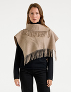 Turtla Poncho Ull Brun Melerad One Size