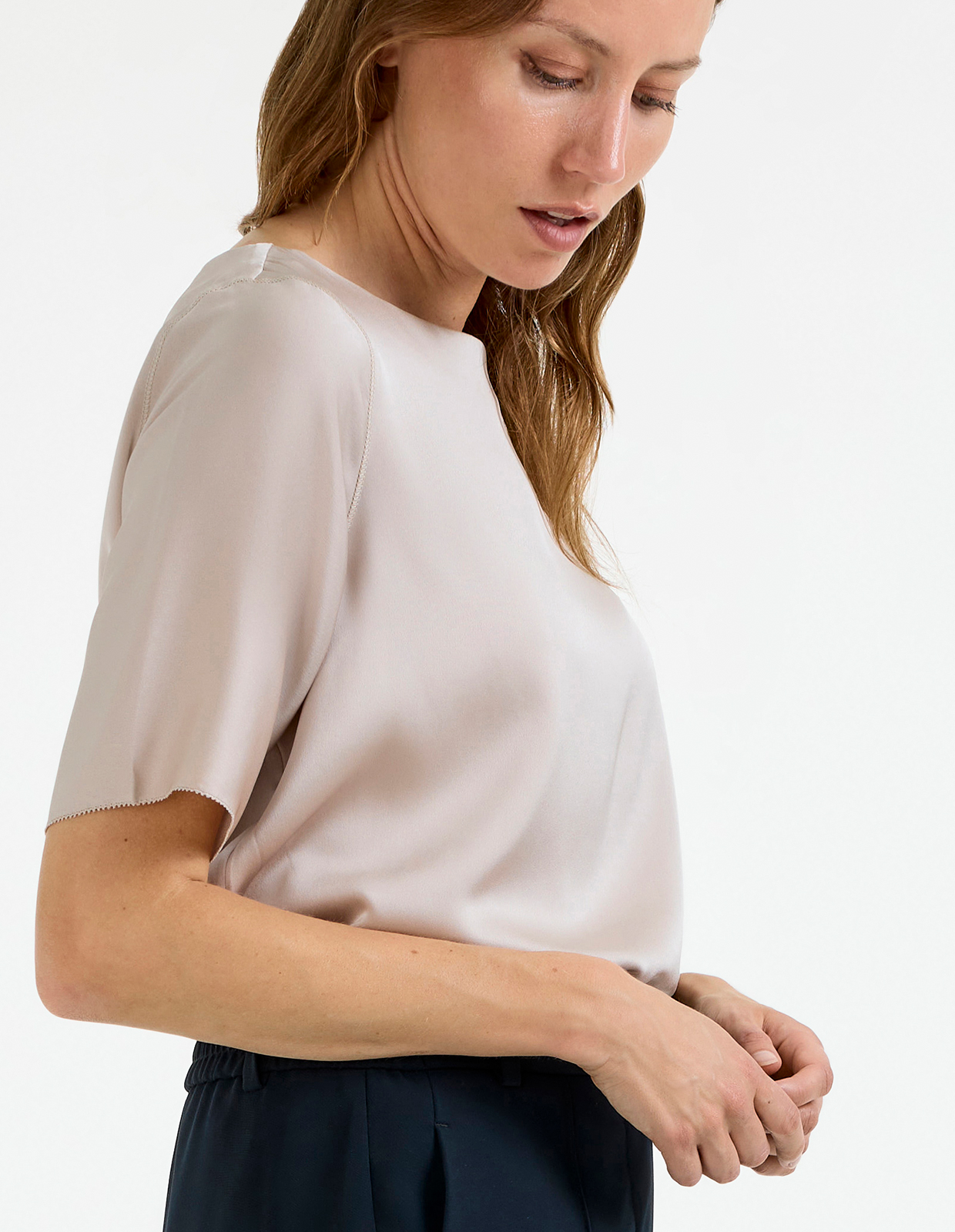 Yoli Blus Siden Ljusbeige