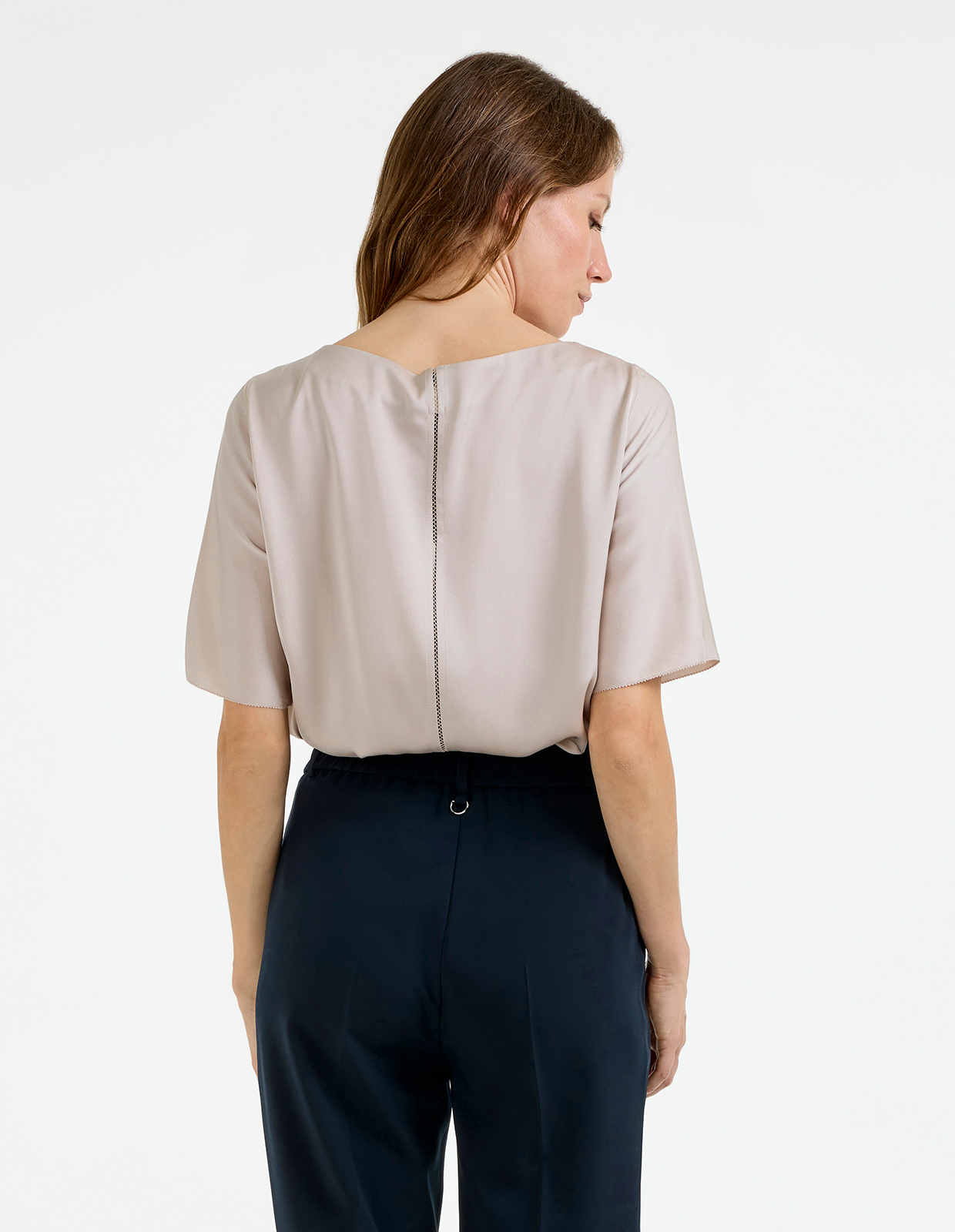 Yoli Blus Siden Ljusbeige