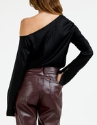 Chiney Off Shoulder Silk Blouse Svart L