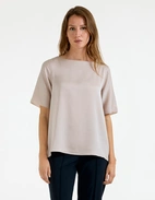 Yoli Blus Siden Ljusbeige