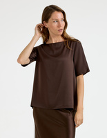 Yoli Blus Siden Mörkbrun