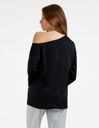 Chiney Off Shoulder Silk Blouse Svart L