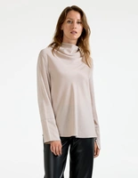 Ayumi Blus Siden Ljusbeige XL