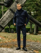 Firenze Overshirt Flanell Marinblå