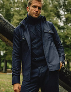 Firenze Overshirt Flanell Marinblå L