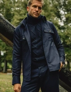 Firenze Overshirt Flanell Marinblå